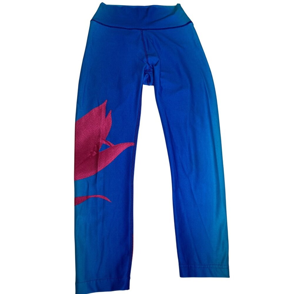 Wear It To Heart Radiant Lily 7/8 High Waist Leggings Blue Teal Ombre Small - Picture 3 of 7